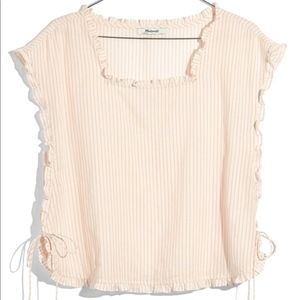 Striped Ruffle Side Tie Top